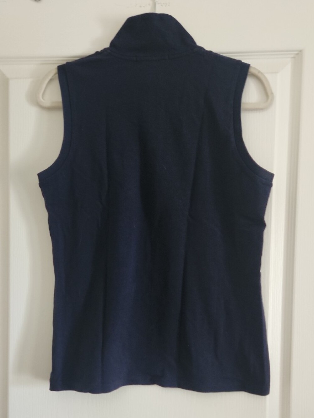 Ralph Lauren Golf navy sleeveless mock neck zip polo with white accents - Picture 4 of 5